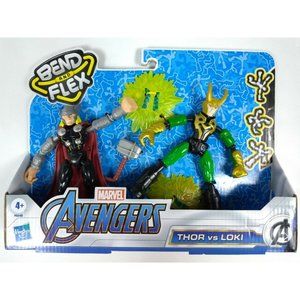 Marvel Avengers Bend and Flex Thor Vs. Loki Action Figure Toys, 6-Inch Flexible